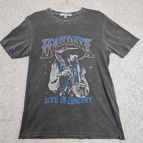 Jimi Hendrix Live In Concert Acid Wash Distressed‎ Tee Size S Rock Music - Picture 1 of 7
